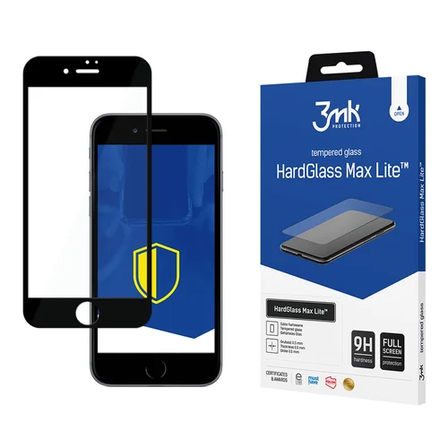 3mk HardGlass Max Lite iPhone 7/8 stiklas, juodas image 1