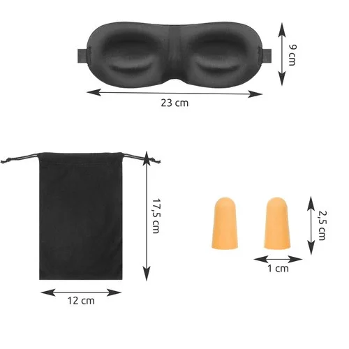 3D miego kaukė su ausų kištukais ir dėklu image 3