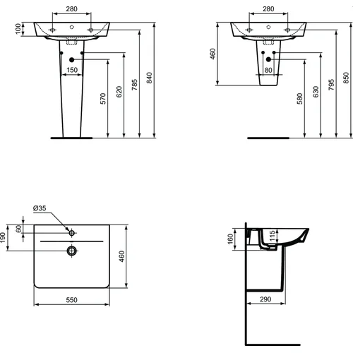 Ideal Standard CONNECT AIR CUBE Praustuvas 60x46 cm Baltas E074201 image 2