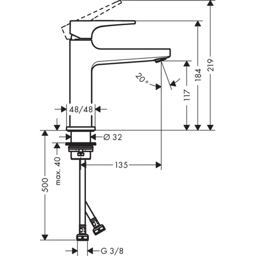 Hansgrohe Metropol 32507670 Praustuvo maišytuvas Juodas matinis image 2