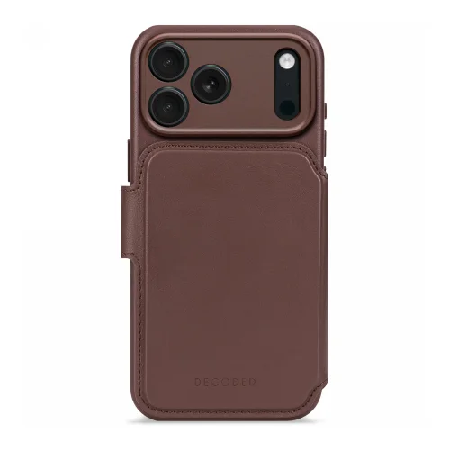 iPhone 17 Pro MagSafe natūralios odos piniginės dėklas, rudas image 1