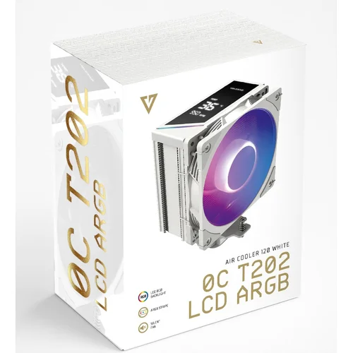 MODECOM Volcano 0C T202 LCD ARGB 12 cm baltas aušintuvas image 3