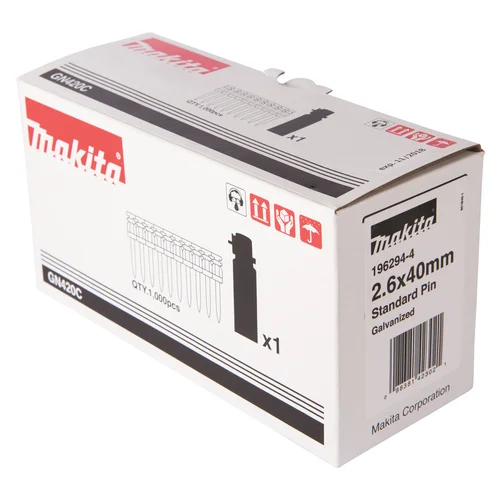 Makita 196294-4 Betonui 2,6×40 1000 vnt + Dujų balionėlis image 2