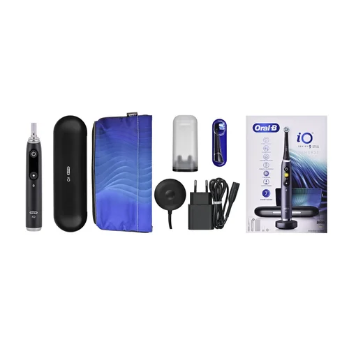 Oral-B iO9 riboto leidimo elektrinis dantų šepetėlis, juodas image 1
