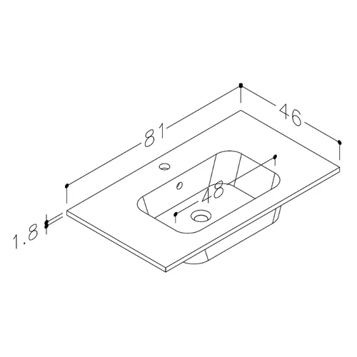 Praustuvas Kame Elide SG814618MB, 81 cm, juodas image 2