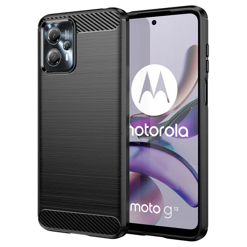 Motorola Moto G53 / G13 Carbon Case juodas dėklas image 1