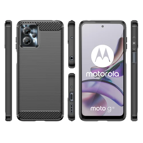Motorola Moto G53 / G13 Carbon Case juodas dėklas image 2