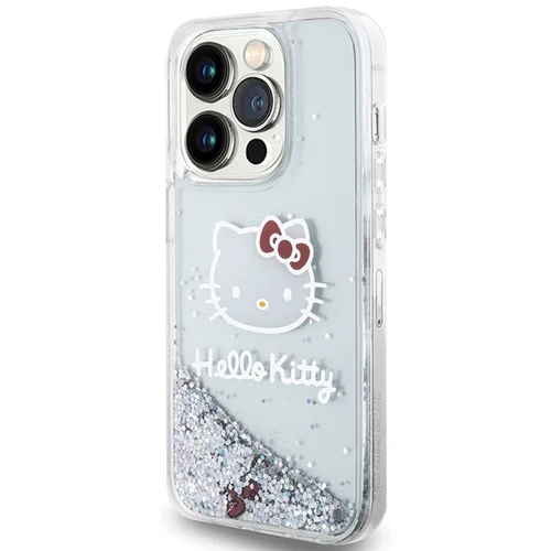 Hello Kitty skystų blizgučių dėklas iPhone 14 Pro, sidabrinis image 2