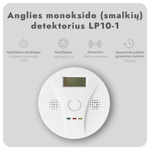 LP10-1 Anglies monoksido detektorius image 2