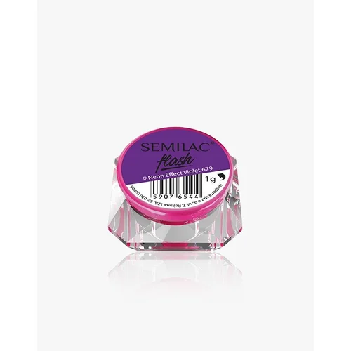 SEMILAC FLASH 679 violetinė neoninė pudra nagų dailei, 2 g image 1