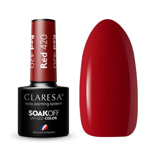 CLARESA RED 420 hibridinis nagų lakas 5 g image 1