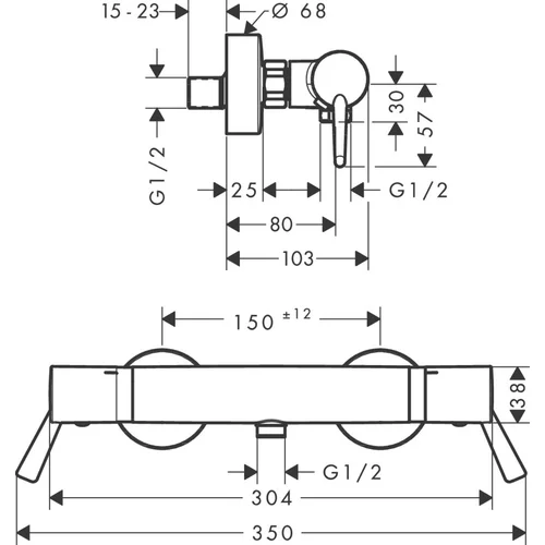 Hansgrohe Ecostat 13117000 Termostatinis dušo maišytuvas image 2