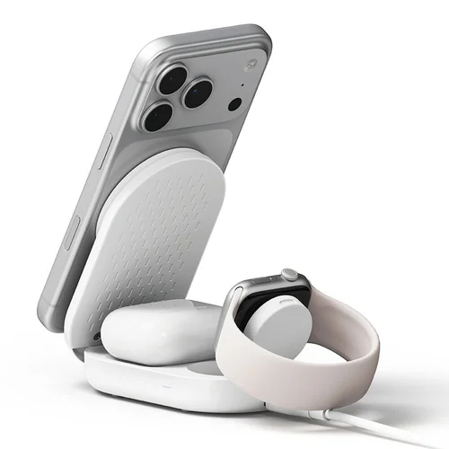 Ringke Qi2.2 25 W 3-in-1 MagSafe įkroviklis, baltas image 3