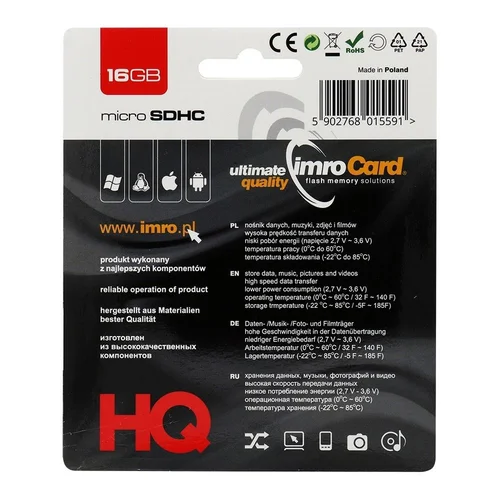 IMRO microSD atminties kortelė 16 GB image 2