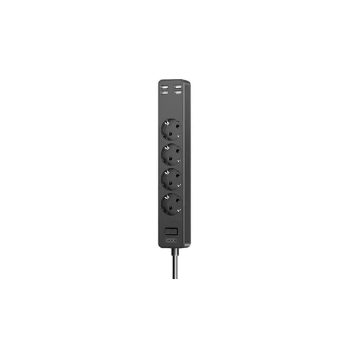XO WL10 maitinimo juosta, 4 USB, 1,8 m, juoda image 1