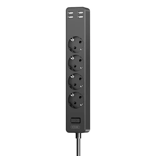 XO WL10 maitinimo juosta, 4 USB, 1,8 m, juoda image 2