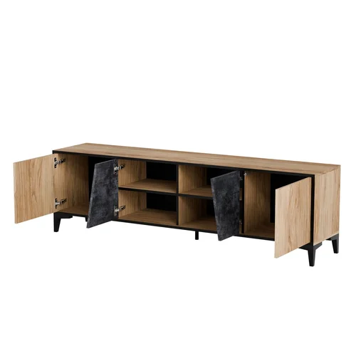 Cama OVO RTV spintelė, 180 cm, ąžuolo ir betono image 2