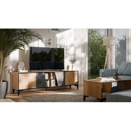 Cama OVO RTV spintelė, 180 cm, ąžuolo ir betono image 3
