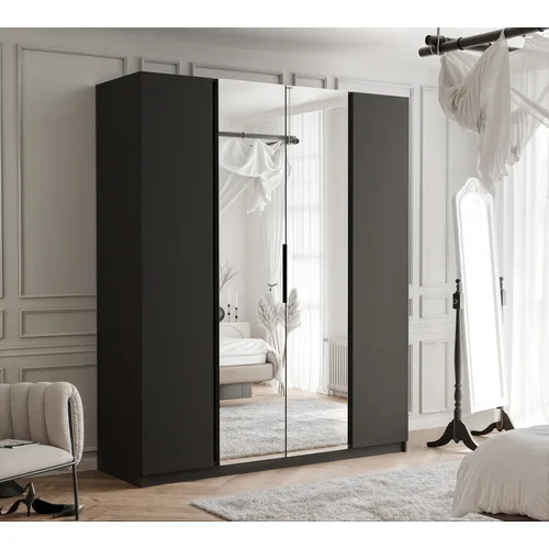 VERONA keturdurė spinta, 200 cm, juoda image 1