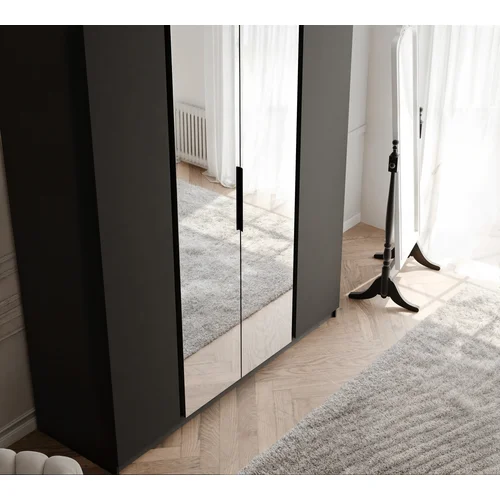 VERONA keturdurė spinta, 200 cm, juoda image 3