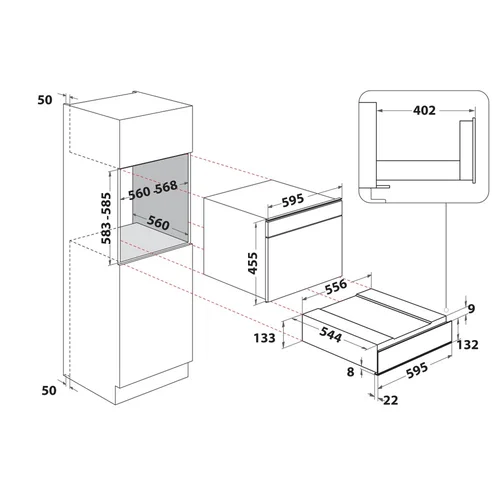 Whirlpool WUD0ABF įmontuojamas pašildymo stalčius 20 L image 2