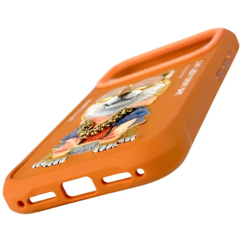 Nimmy iPhone 17 Pro dėklas „Akiniukai šauniam šuniui“, oranžinis image 3