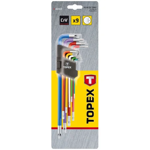 TOPEX Raktai Torx, T10-T50, spalvoti image 2