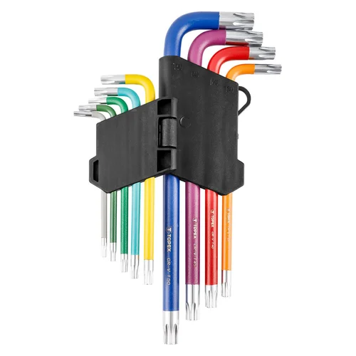 TOPEX Raktai Torx, T10-T50, spalvoti image 3