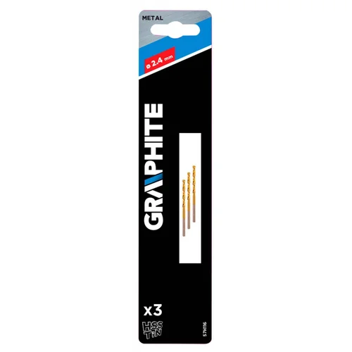Graphite Grąžtas HSS-TiN 2.4 mm / 3 vnt. image 2