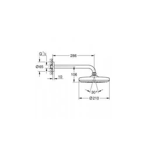 Grohe Tempesta 210 dušo galva Chrom spalva image 2