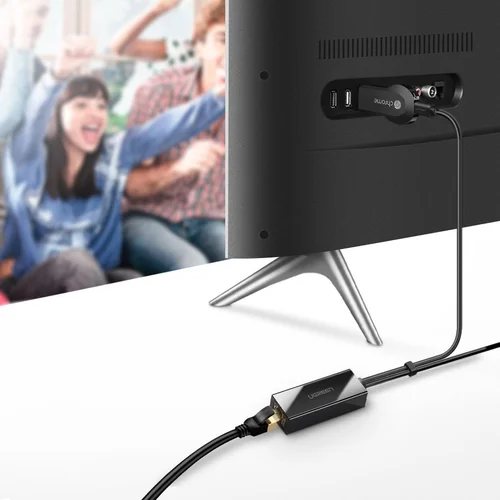 Ugreen 30985 tinklo adapteris Chromecast, 100 Mb/s, juodas image 3