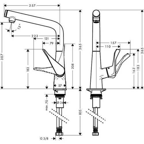 Hansgrohe Metris Select virtuvinis maišytuvas - Chromo image 3