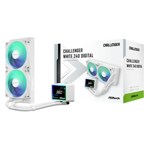 ASRock Challenger White 240 skysčio aušintuvas su ekranu image 1