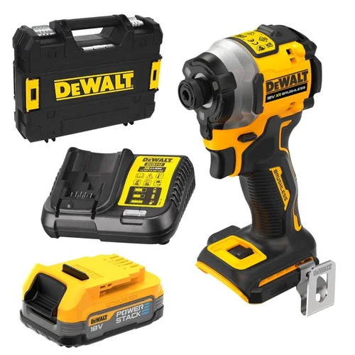 DeWalt DCF850E1T-QW 18V PowerStack 1x1.7Ah Smūginis atsuktuvas image 1