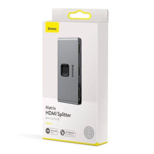 Baseus Matrix CAHUB-BC0G HDMI perjungiklis 4K, kosminė pilka image 1