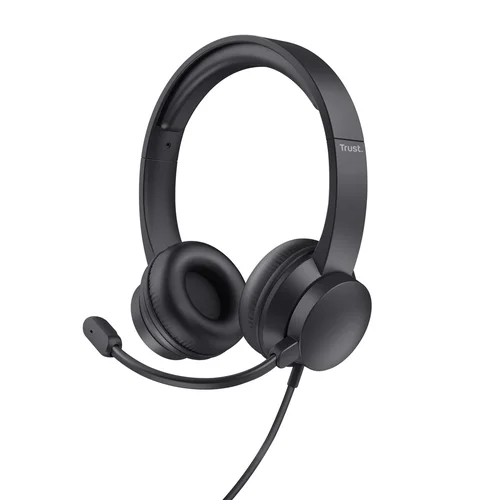 Trust HS-150 laidinės juodos ausinės su mikrofonu image 1