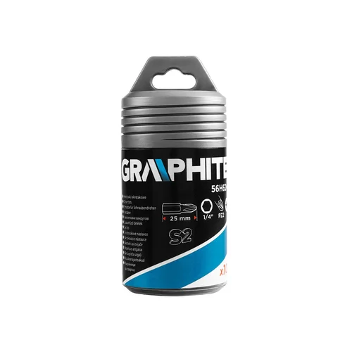 GRAPHITE 56H626 PH2 x 25 mm Atsuktuvo antgaliai, 100 vnt. image 1