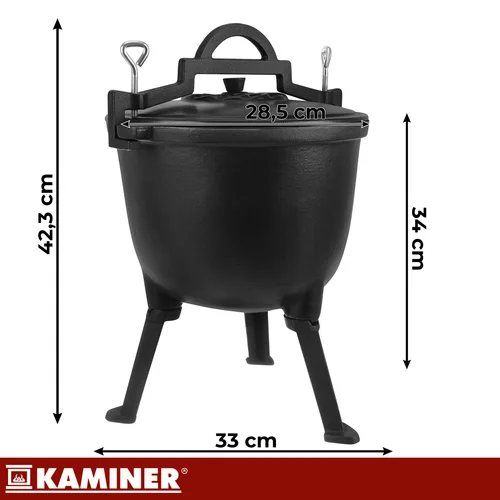 Kaminer 8 l emaliuotas ketaus katilas su kojomis image 3