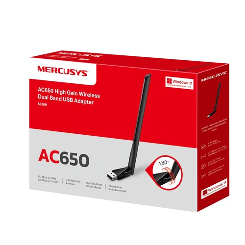 Mercusys AC650 dviejų dažnių USB Wi-Fi adapteris image 3
