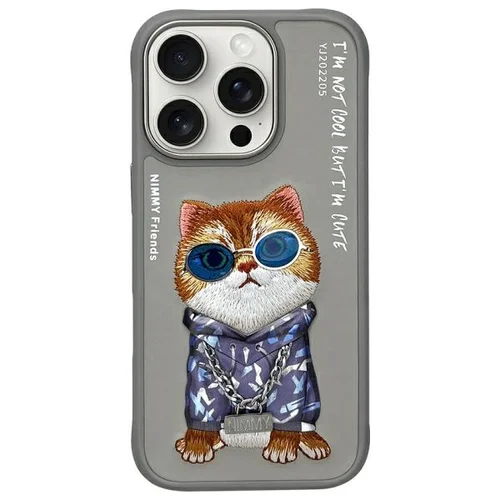 Nimmy Akiniai Katės svaigulys dėklas iPhone 16 Pro, pilkas image 1