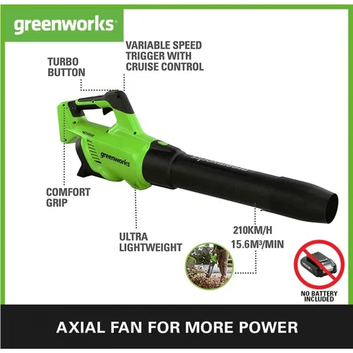 Greenworks 40V G40AB akumuliatorinis pūstuvas (be akumuliatorių ir kroviklio) image 2