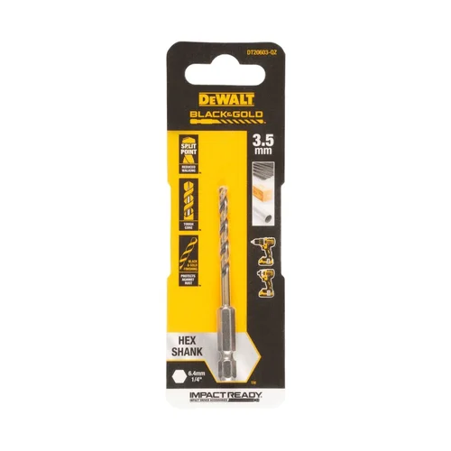 DeWALT grąžtas metalui 3,5 mm HEX 1/4 image 1