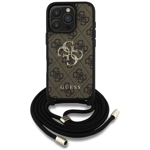 Guess 4G Didelio logotipo dėklas iPhone 16 Pro, rudas image 2