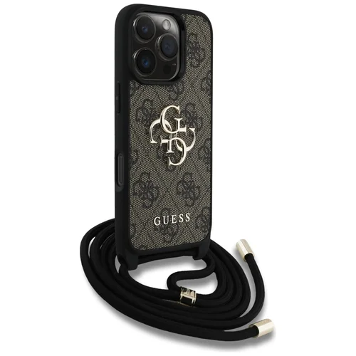Guess 4G Didelio logotipo dėklas iPhone 16 Pro, rudas image 3