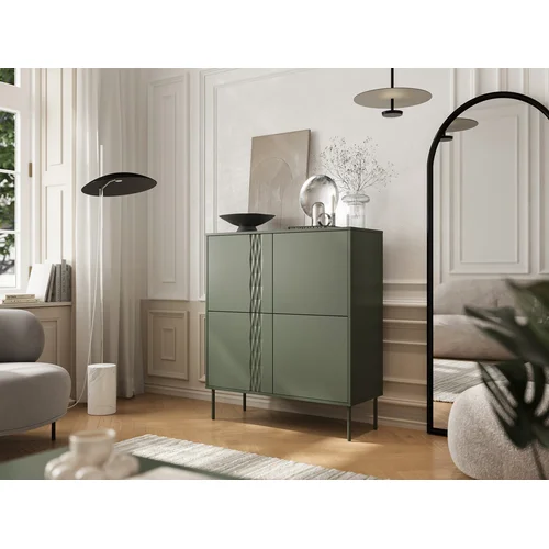 Cama TRESSE 4 durų komoda 100 × 40 × 110 cm, matinė žalia image 3