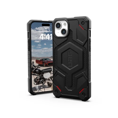 UAG Monarch dėklas iPhone 15 Plus, juodas Kevlar image 2