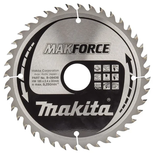 Makita Makforce 165 mm 40 dantų pjovimo diskas image 1