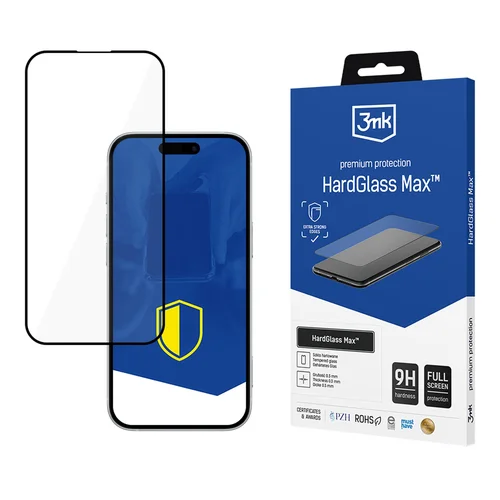 3mk HardGlass Max stiklas Apple iPhone 17 Pro, juodas image 1