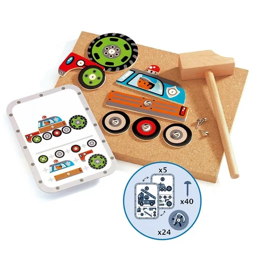 Djeco Vehicles DJ06641 Medinių figūrų gaminimo rinkinys image 3