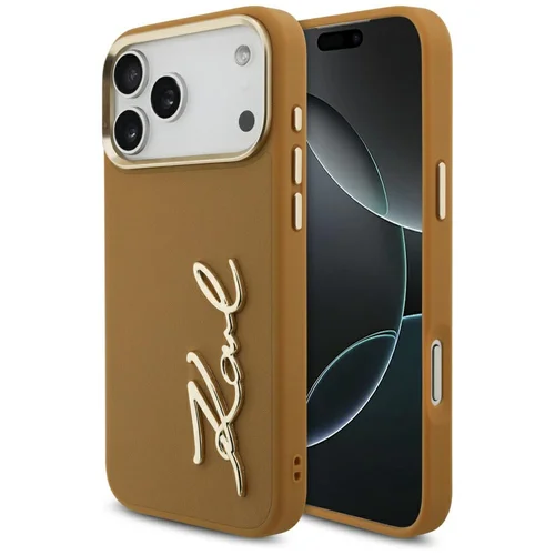 Karl Lagerfeld Karl Script Logotipo dėklas iPhone 17 Pro Max, rudas image 1
